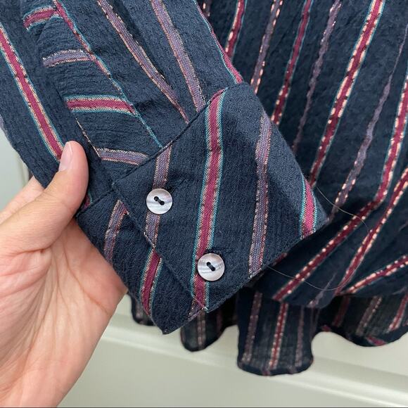 Vacate the Label Striped Surplice Button Down M - Picture 9 of 15